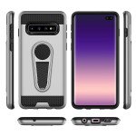 Wholesale Galaxy S10+ (Plus) Metallic Plate Stand Case Work with Magnetic Mount Holder (Rose Gold)